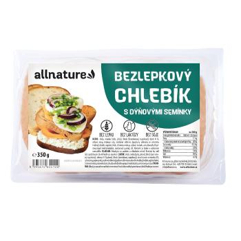 Allnature Bezlepkový chlebík s dýňovými semínky 350 g