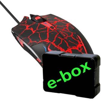 E-blue Myš Cobra, 2500DPI, optická, 6tl., drátová USB, černo-červená, herní, e-box