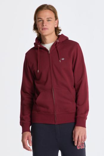 MIKINA GANT REG SHIELD FULL ZIP HOODIE PLUMPED RED