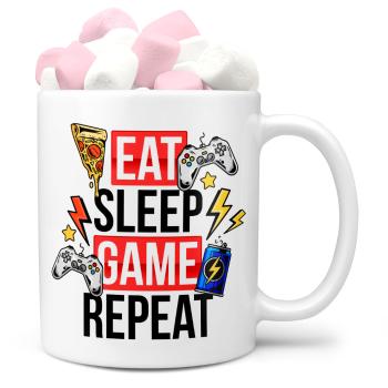 Hrnek Eat, sleep, game (Náplň hrníčku: Marshmallow)