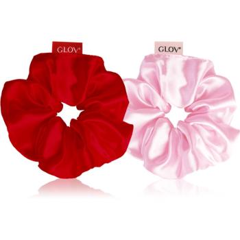 GLOV Satin Scrunchies M Elastice pentru par Red/Pink 2 buc
