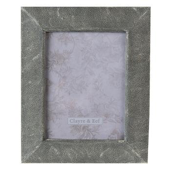 Šedý antik fotorámeček s plastickým okrajem - 23*2*28 cm / 15*20 cm 2F0922