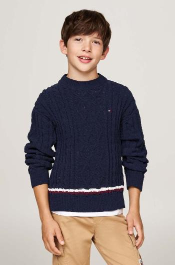 Dětský svetr Tommy Hilfiger tmavomodrá barva, hřejivý, KB0KB09257