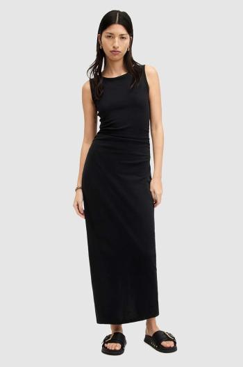 Bavlněné šaty AllSaints KATARINA DRESS černá barva, maxi, W009DA