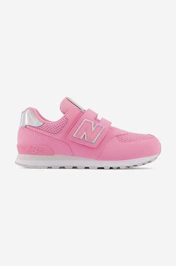 Dětské sneakers boty New Balance růžová barva