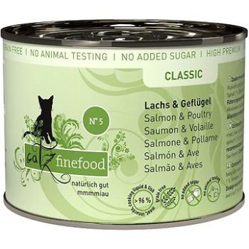 Catz finefood Konzerva CF No.5 s lososem a drůbežím masem 200 g (4260101760920)