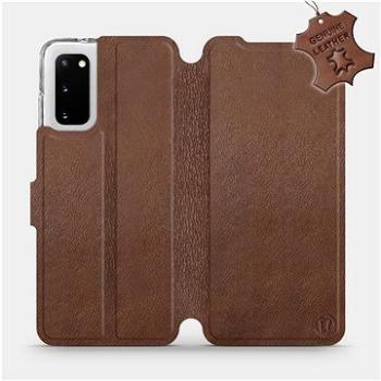 Flip pouzdro na mobil Samsung Galaxy S20 - Hnědé - kožené -  Brown Leather (5903516169535)