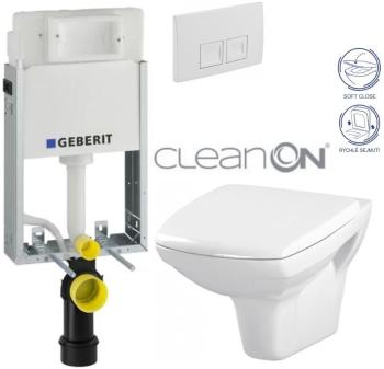 Geberit KOMBIFIX Basic tlačítko DELTA 50 Bílé WC CERSANIT CARINA + SEDÁTKO 110.100.00.1 50BI CA2