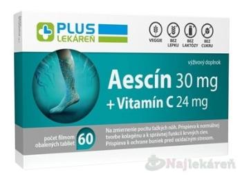 PLUS LEKÁREŇ Aescín 30 mg + Vitamín C 24 mg 60 tbl