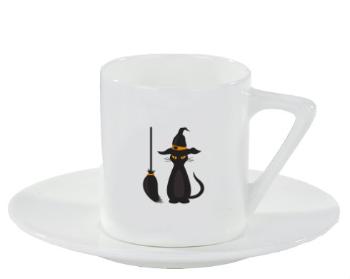 Espresso hrnek s podšálkem 100ml Cat witch