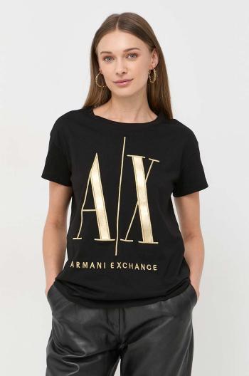 Bavlněné tričko Armani Exchange černá barva, 8NYTMX YJG3Z NOS