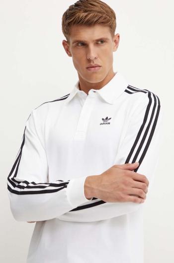 Bavlněné tričko s dlouhým rukávem adidas Originals bílá barva, IZ2459