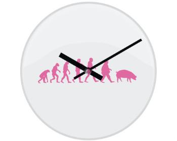 Hodiny skleněné Evolution Pig