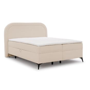 Bézs ágyneműtartós boxspring ágy 200x200 cm Ornes – Ropez