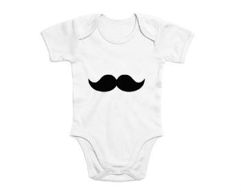 Dětské body krátký rukáv premium moustache