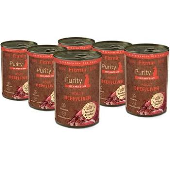 Fitmin Purity Konzerva hovězí s játry pro psy 6 × 400 g (18595237018847)