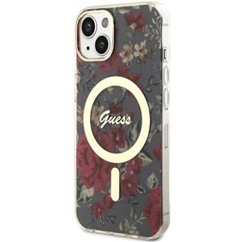 Guess PC/TPU Flowers IML MagSafe Kompatibilní Zadní Kryt pro iPhone 14 Kaki (GUHMP14SHCFWSA)