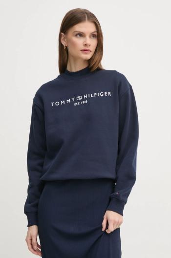 Mikina Tommy Hilfiger dámská, tmavomodrá barva, s potiskem