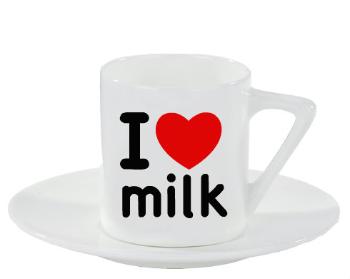 Espresso hrnek s podšálkem 100ml I Love milk