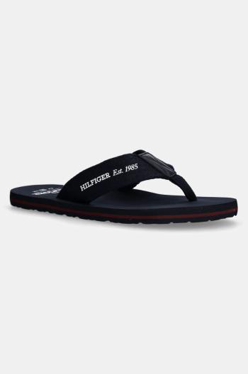 Žabky Tommy Hilfiger HILFIGER 85 BEACH SANDAL pánské, tmavomodrá barva, FM0FM05339