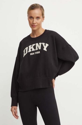 Mikina Dkny dámská, černá barva, s aplikací, DP4T9944