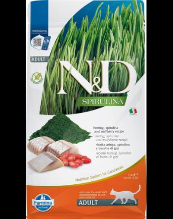 FARMINA N&amp;D Spirulina Cat Adult Herring &amp; Wolfberry 1,5 kg Hrana uscata pentru pisici, cu hering si spirulina