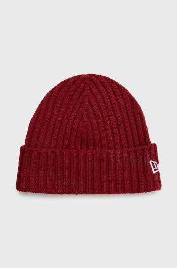 Čepice New Era Cuff Beanie vínová barva, 60364239