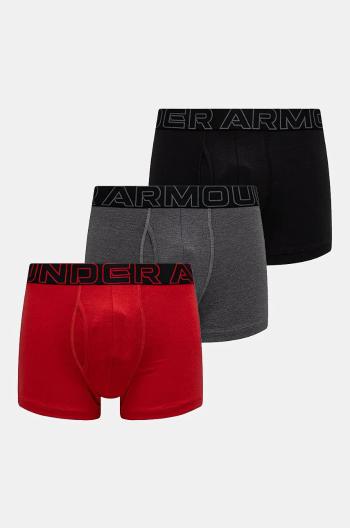 Boxerky Under Armour 3-pack pánské, šedá barva