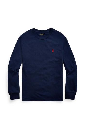 Dětská bavlněná mikina Polo Ralph Lauren tmavomodrá barva, hladká, 323843804002