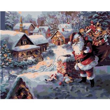 Diamondi - Diamantové malování - SANTA CLAUS S DÁRKY, 40x50 cm, Vypnuté plátno na rám (603976B)