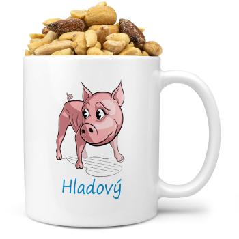 Hrnek Hladový+ přežraný (Náplň hrníčku: Směs slaných oříšků)