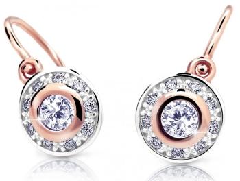 Cutie Jewellery Třpytivé dětské bicolor náušnice C2400-10-X-4 bílá