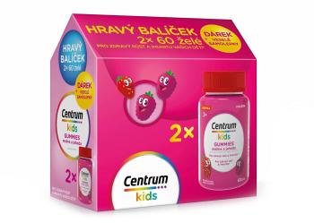 Centrum Kids Gummies multivitamín pro děti malina + jahoda dárkové balení 2x60 ks