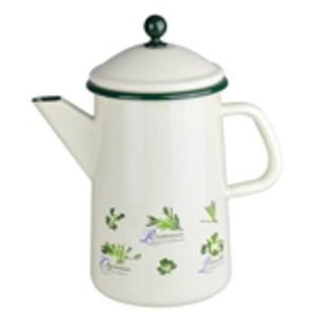 Krémová smaltovaná konvička s bylinkami Herbs - Ø12*23cm - 1,6L 16036.3