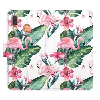 Flipové pouzdro iSaprio - Flamingos Pattern - Samsung Galaxy A40