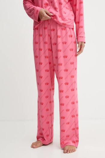 Pyžamové kalhoty Juicy Couture NOLAN PYJAMA BOTTOMS dámské, růžová barva, JCLPB224502