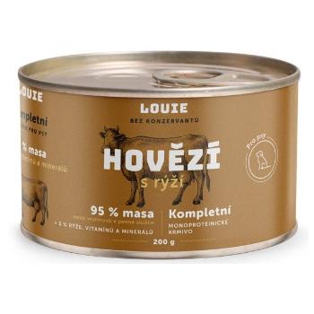 LOUIE HOVĚZÍ S RÝŽÍ 200 G Psí konzerva, hnědá, velikost