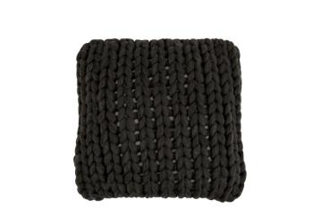 Pletený šedý polštář Tricot dark grey - 40*40 cm 98202