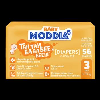 MODDIA BABY Jednorazové plienky 3 Midi (6–10 kg), 56 ks