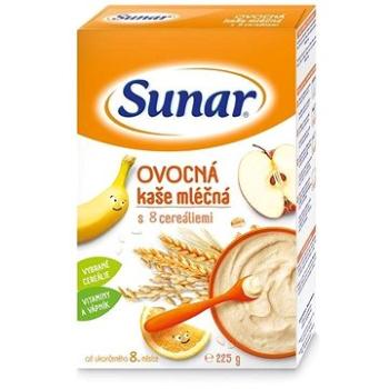 Sunar ovocná mléčná kaše s 8 cereáliemi 225 g (8592084409647)