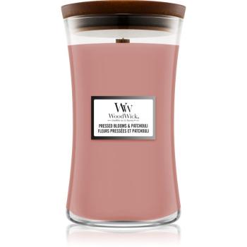 Woodwick Pressed Blooms & Patchouli vonná svíčka s dřevěným knotem 609.5 g