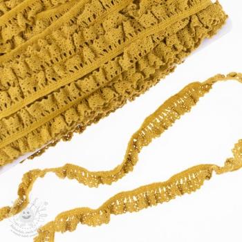 Pamut elasztikus csipke ochre