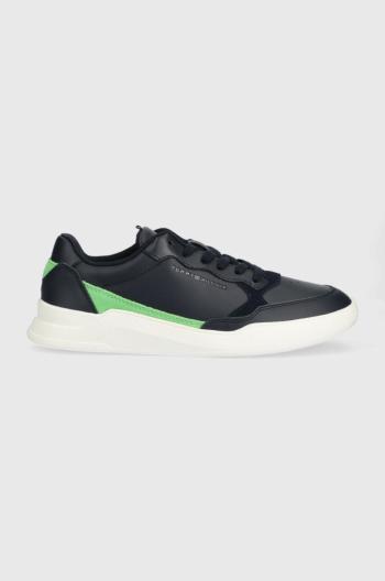 Kožené sneakers boty Tommy Hilfiger ELEVATED CUPSOLE LEATHER tmavomodrá barva, FM0FM04490