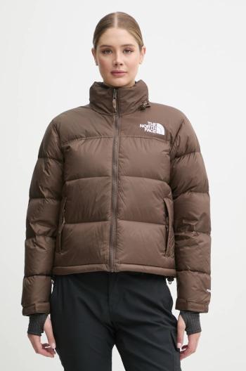 Péřová bunda The North Face 1996 Retro Nuptse dámská, hnědá barva, zimní, NF0A3XEO1OI1