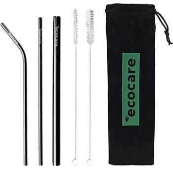 ECOCARE ekologická kovová brčka set černá (0748367346330)