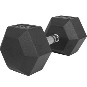 Gorilla Sports Hexagon jednoruční činka pogumovaná, 15 kg 76729