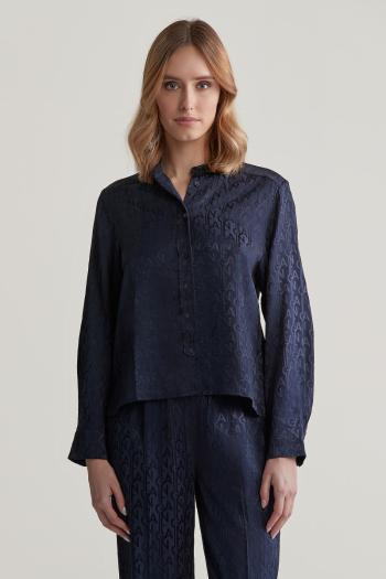 HALENKA GANT REG MONOGRAM JACQUARD BLOUSE EVENING BLUE