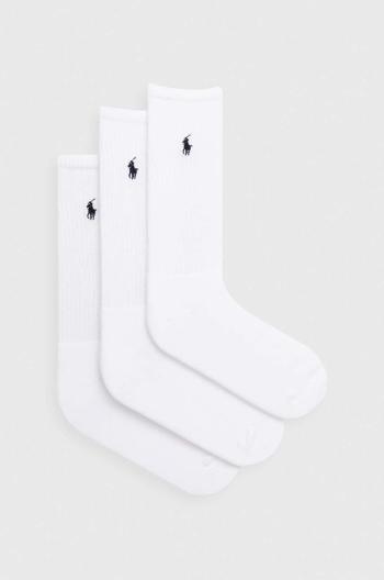 Ponožky Polo Ralph Lauren 3-pack pánské, bílá barva, 449655211