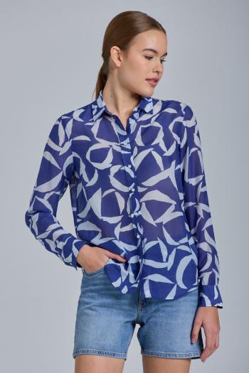 KOŠILE GANT D1. CRESCENT BLOOM CO SILK SHIRT CRISP BLUE