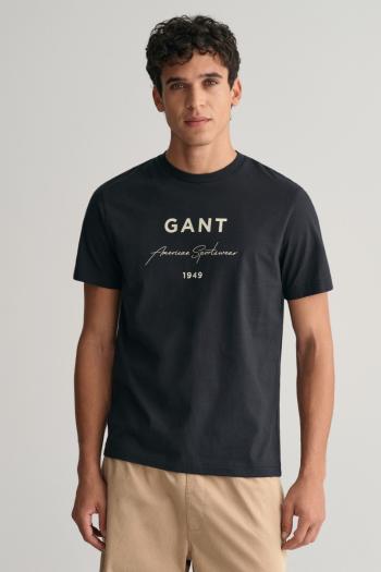 TRIČKO GANT LOGO SCRIPT PRINTED SS T-SHIRT BLACK